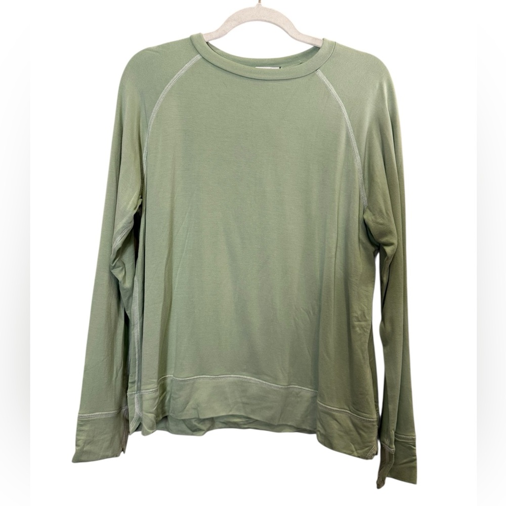 LNA Women’s Extremely Soft Comfy Raglan Lounge Sweatshirt in Smoke Green Sz L